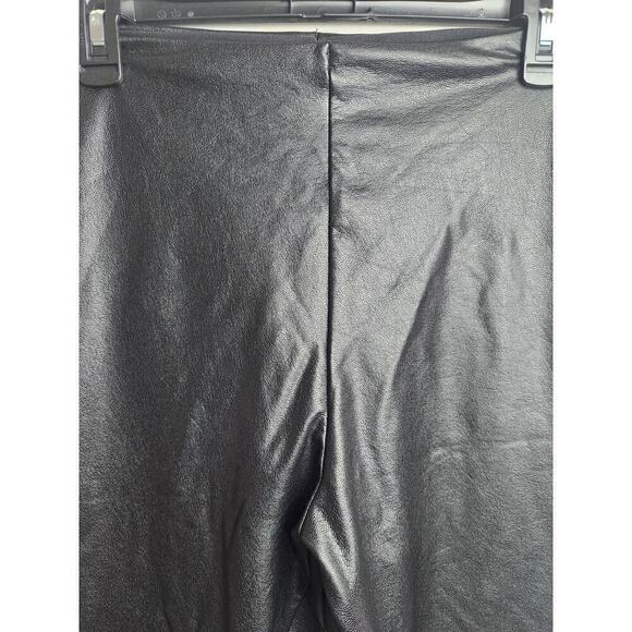 Commando Faux Leather Leggings black sz L 4 way stretch light compression sexy - Picture 3 of 8